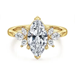 Best Gabriel & Co. Bleine - 14K Yellow Gold Marquise Shape Diamond Engagement Ring