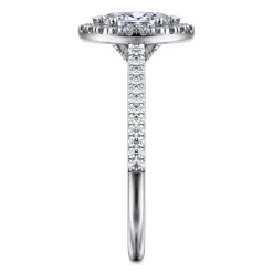 Outlet Gabriel & Co. Blossom - 14K White Gold Marquise Shape Halo Diamond Engagement Ring