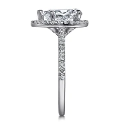 Online Gabriel & Co. Blossom - 14K White Gold Pear Shape Halo Diamond Engagement Ring