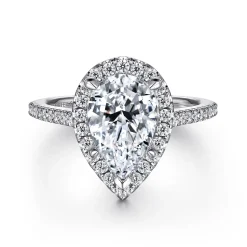 Online Gabriel & Co. Blossom - 14K White Gold Pear Shape Halo Diamond Engagement Ring