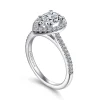 Clearance Gabriel & Co. Blossom - 14K White Gold Pear Shape Halo Diamond Engagement Ring