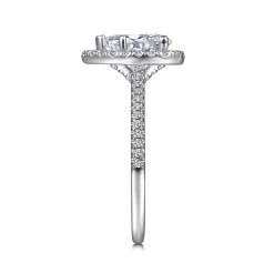 Clearance Gabriel & Co. Blossom - 14K White Gold Pear Shape Halo Diamond Engagement Ring