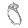 Hot Gabriel & Co. Blossom - 14K White Gold Round Halo Diamond Engagement Ring