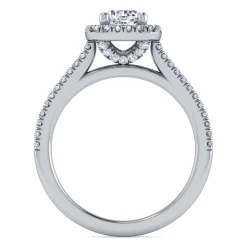 Outlet Gabriel & Co. Blossom - 14K White Gold Round Halo Diamond Engagement Ring