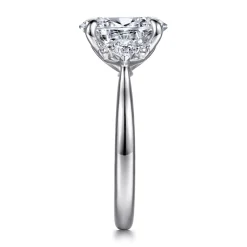 Discount Gabriel & Co. Boa - 14K White Gold Oval Three Stone Diamond Engagement Ring
