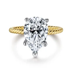 Sale Gabriel & Co. Bobbi - 14K White-Yellow Gold Pear Shape Diamond Engagement Ring
