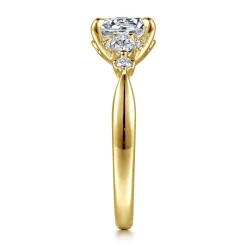 Best Gabriel & Co. Bonita - 14K Yellow Gold Round Five Stone Diamond Engagement Ring