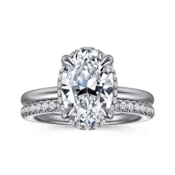Sale Gabriel & Co. Bonnie - 14K White Gold Oval Hidden Halo Diamond Engagement Ring