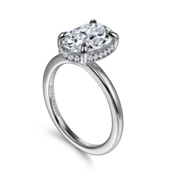 Sale Gabriel & Co. Bonnie - 14K White Gold Oval Hidden Halo Diamond Engagement Ring