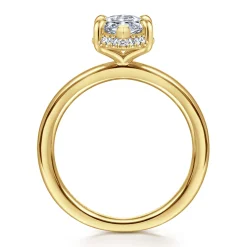New Gabriel & Co. Bonnie - 14K Yellow Gold Marquise Shape Hidden Halo Diamond Engagement Ring