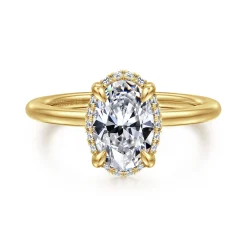 Online Gabriel & Co. Bonnie - 14K Yellow Gold Oval Hidden Halo Diamond Engagement Ring