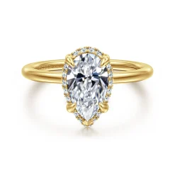 Gabriel & Co. Bonnie - 14K Yellow Gold Pear Shape Hidden Halo Diamond Engagement Ring