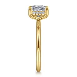 Sale Gabriel & Co. Bonnie - 14K Yellow Gold Princess Hidden Halo Diamond Engagement Ring