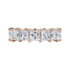 Clearance Gabriel & Co. Bordeaux - 14K Rose Gold Princess Cut Shared Prong Diamond Eternity Band - 7.5 ct