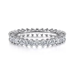 Gabriel & Co. Bordeaux - 14K White Gold Princess Cut Shared Prong Diamond Eternity Band - 1.47 ct