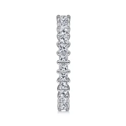 Gabriel & Co. Bordeaux - 14K White Gold Princess Cut Shared Prong Diamond Eternity Band - 1.47 ct