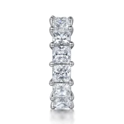 Online Gabriel & Co. Bordeaux - 14K White Gold Princess Cut Shared Prong Diamond Eternity Band - 7.5 ct