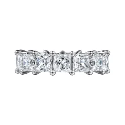 Online Gabriel & Co. Bordeaux - 14K White Gold Princess Cut Shared Prong Diamond Eternity Band - 7.5 ct