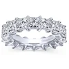 Clearance Gabriel & Co. Bordeaux - 14K White Gold Princess Cut Shared Prong Diamond Eternity Band - 8.35 ct