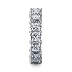 Clearance Gabriel & Co. Bordeaux - 14K White Gold Princess Cut Shared Prong Diamond Eternity Band - 8.35 ct