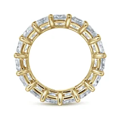 Discount Gabriel & Co. Bordeaux - 14K Yellow Gold Princess Cut Shared Prong Diamond Eternity Band - 7.5 ct