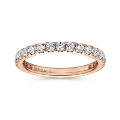Gabriel & Co. Brasilia - 14K Rose Gold Micro Pave Diamond Eternity Band - 1 ct