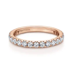 Gabriel & Co. Brasilia - 14K Rose Gold Micro Pave Diamond Eternity Band - 1 ct