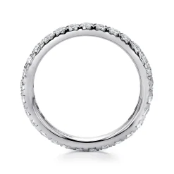 Discount Gabriel & Co. Brasilia - 14K White Gold Micro Pave Diamond Eternity Band - 1 ct