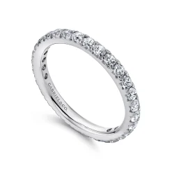 Discount Gabriel & Co. Brasilia - 14K White Gold Micro Pave Diamond Eternity Band - 1 ct