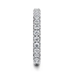 Discount Gabriel & Co. Brasilia - 14K White Gold Micro Pave Diamond Eternity Band - 1 ct