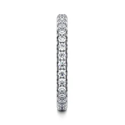 Clearance Gabriel & Co. Brasilia - 14K White Gold Micro Pave Diamond Eternity Band - 0.75 ct