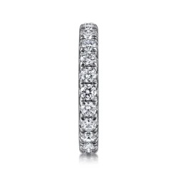 Clearance Gabriel & Co. Brasilia - 14K White Gold Micro Pave Diamond Eternity Band - 1.5 ct