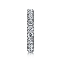New Gabriel & Co. Brasilia - 14K White Gold Micro Pave Diamond Eternity Band - 1.9 ct