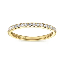 Hot Gabriel & Co. Brasilia - 14K Yellow Gold Micro Pave Set Diamond Eternity Band - 0.5 ct