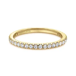 Hot Gabriel & Co. Brasilia - 14K Yellow Gold Micro Pave Set Diamond Eternity Band - 0.5 ct