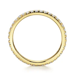 Hot Gabriel & Co. Brasilia - 14K Yellow Gold Micro Pave Set Diamond Eternity Band - 0.5 ct