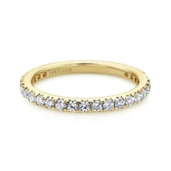 Clearance Gabriel & Co. Brasilia - 14K Yellow Gold Micro Pave Set Diamond Eternity Band - 0.7 ct