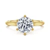 Hot Gabriel & Co. Brave - 14K Yellow Gold 6 Prong Round Solitaire Diamond Engagement Ring