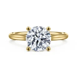 Outlet Gabriel & Co. Bravo - 14K Yellow Gold Round Solitaire Diamond Engagement Ring