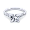 Online Gabriel & Co. Bridget - 14K White Gold Round Diamond Engagement Ring