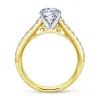 Best Gabriel & Co. Bridget - 14K White-Yellow Gold Round Diamond Engagement Ring