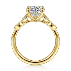 Outlet Gabriel & Co. Brigida - Vintage Inspired 14K Yellow Gold Round Diamond Engagement Ring