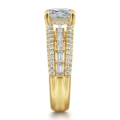 Online Gabriel & Co. Brinne - 14K Yellow Gold Three Row Princess Cut Diamond Engagement Ring