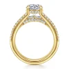 Outlet Gabriel & Co. Brinne - 14K Yellow Gold Three Row Round Diamond Engagement Ring