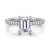 Hot Gabriel & Co. Broderick - 14K White Gold Emerald Cut Diamond Engagement Ring