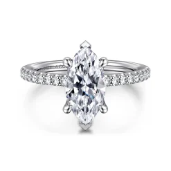 Gabriel & Co. Broderick - 14K White Gold Marquise Shape Diamond Engagement Ring