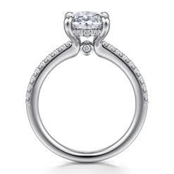 Discount Gabriel & Co. Broderick - 14K White Gold Oval Diamond Engagement Ring