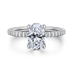 Online Gabriel & Co. Broderick - 14K White Gold Oval Diamond Engagement Ring