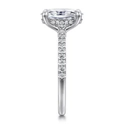 Sale Gabriel & Co. Broderick - 14K White Gold Oval Diamond Engagement Ring