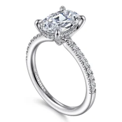 Sale Gabriel & Co. Broderick - 14K White Gold Oval Diamond Engagement Ring